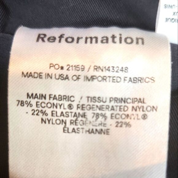 Reformation Citron Square Neck Bikini Top Swimwear Black Size S - Picture 5 of 7